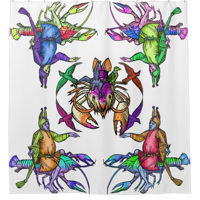 Improbable Lobster Shower Curtain (Front)