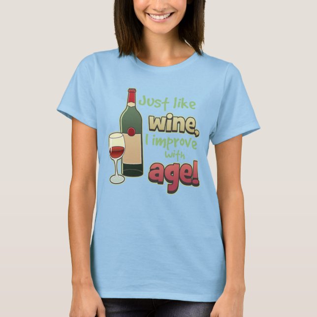 Improve With Age Ladies Ringer Tee Shirt (Front)