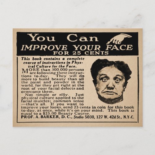 Improve Your Face Ad Postcard