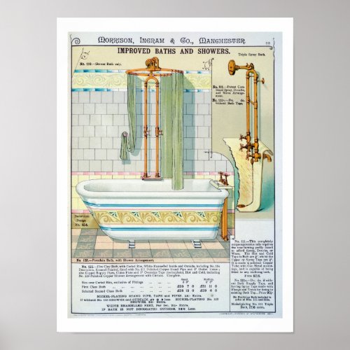 Improved Baths and Showers from a catalogue of san Poster