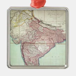 Improved Map of India published in London 1820 Metal Ornament