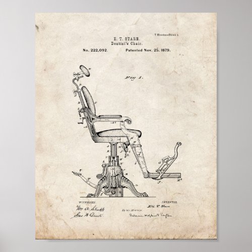 Improvement In Dentists Chairs Patent _ Old Look Poster