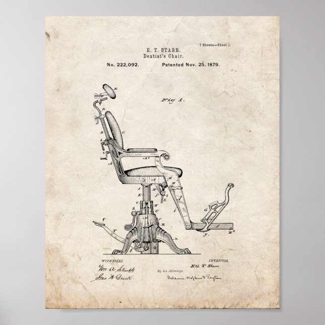 Improvement In Dentist's Chairs Patent - Old Look Poster (Front)