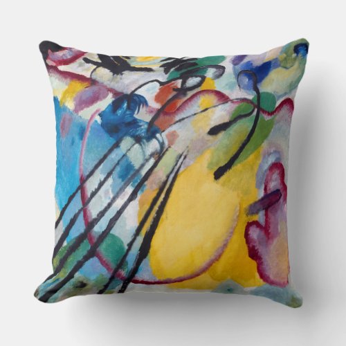 Improvisation 26 Rowing by Wassily Kandinsky Throw Pillow