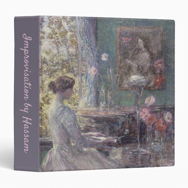 Improvisation by Frederick Childe Hassam 3 Ring Binder (Front/Spine)