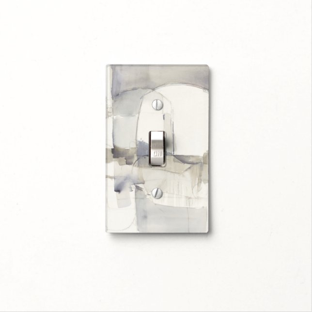 Improvisation I Gray Abstract Print Light Switch Cover (In Situ)