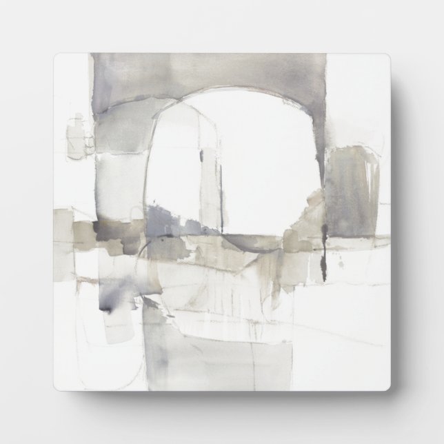 Improvisation I Gray Abstract Print Plaque (Front)