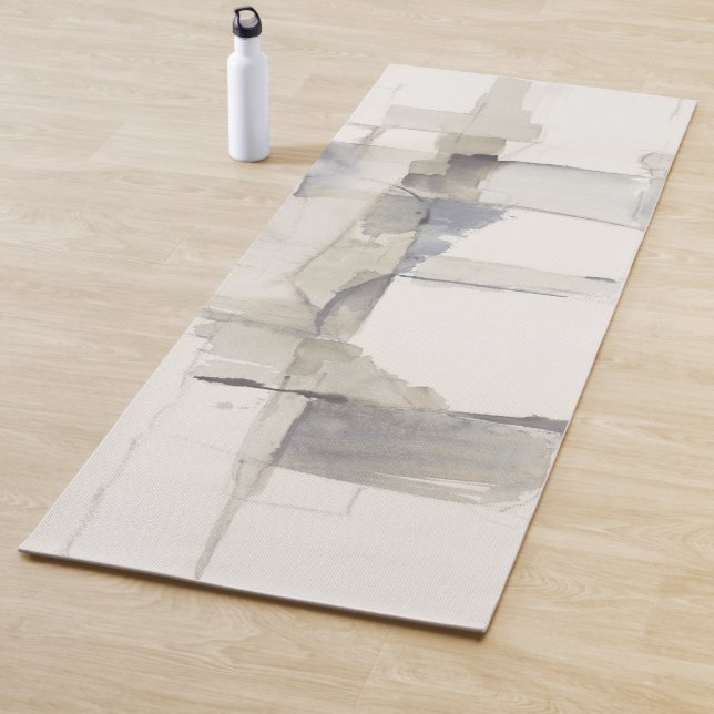 Improvisation I Gray Abstract Print Yoga Mat (In Situ)