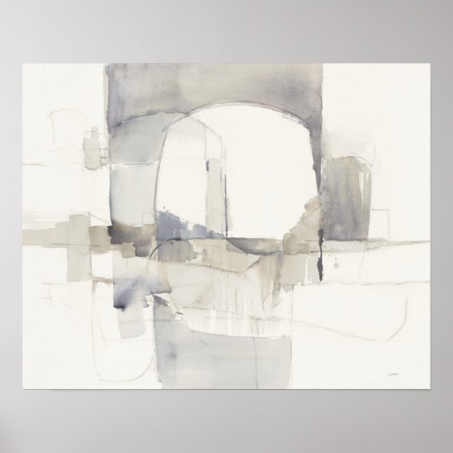 Improvization I Gray Abstract Print (Front)