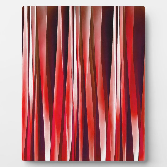 Impulsive Adventure Red Striped Abstract Pattern Plaque (Front)