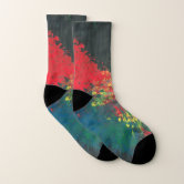 Splash of Gold and Blue Paint- Abstract Contemporary Art Socks for Sale by  inkvestor