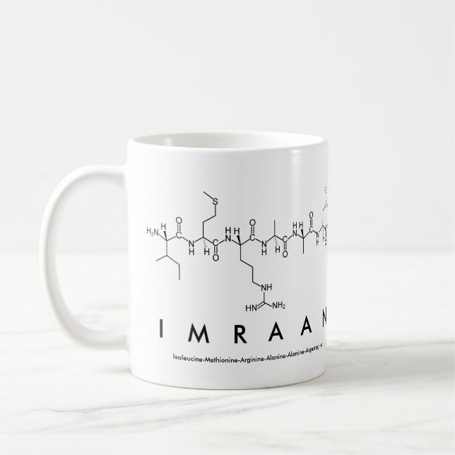 Imraan peptide name mug (Left)
