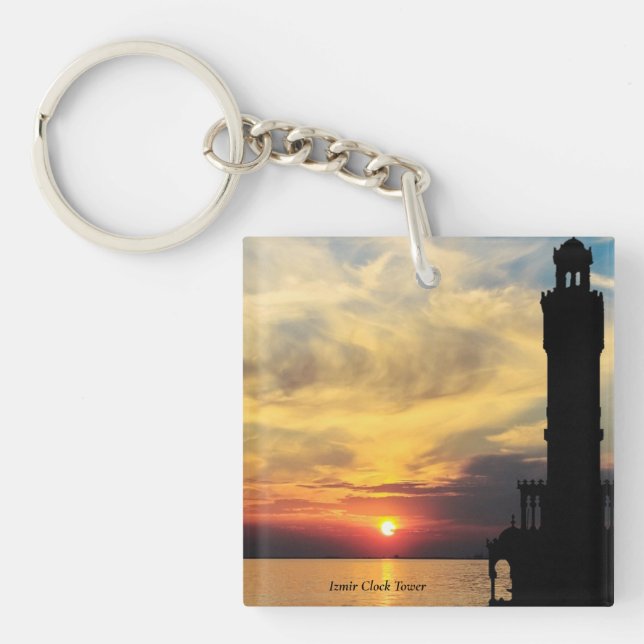 Imzir Clock Tower Sunset  ,Turkey Keychain (Front)