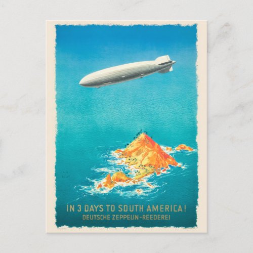 In 3 Days to South America Vintage Poster 1935 Postcard