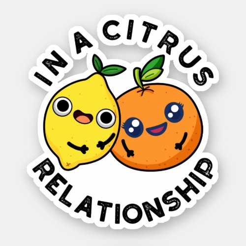 In A Citrus Relationship Funny Fruit Pun  Sticker
