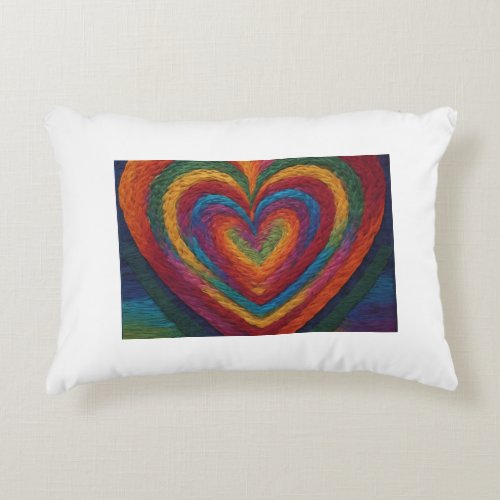 In a close_up a heart meticulously crafted  accent pillow