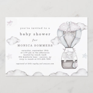 In a Cloud (Gray) Baby Shower Invitation