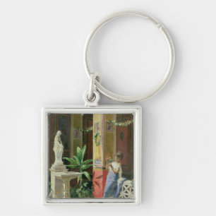 In a Courtyard in Pompeii, 1878 Keychain