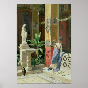 In a Courtyard in Pompeii, 1878 Poster