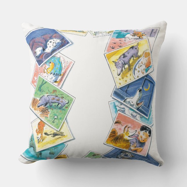 In a Dog's Life Throw Pillow (Front)