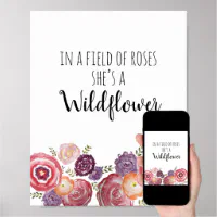 In a field of roses she is a wildflower Art Print by Standard Prints /  Posters