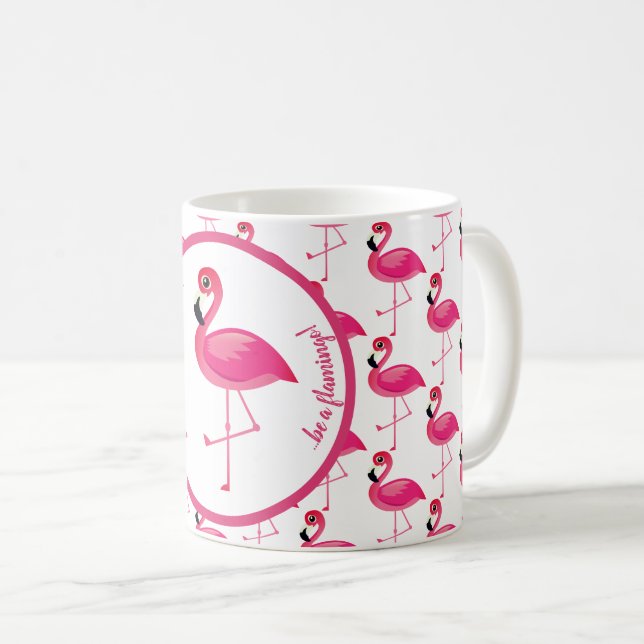 In a flock of pigeons, be a Flamingo Coffee Mug (Front Right)