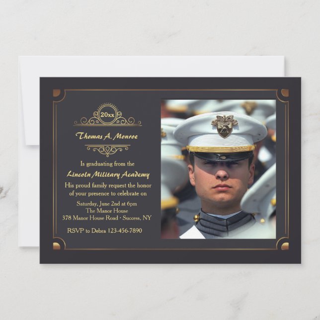 In A Grand Manner Photo Graduation Invitation (Front)
