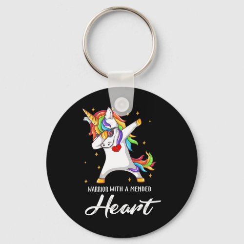 In A Mended Heart Dabbing Unicorn Chd Awareness Da Keychain