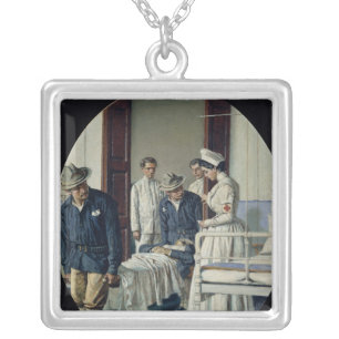 In a military Hospital Silver Plated Necklace