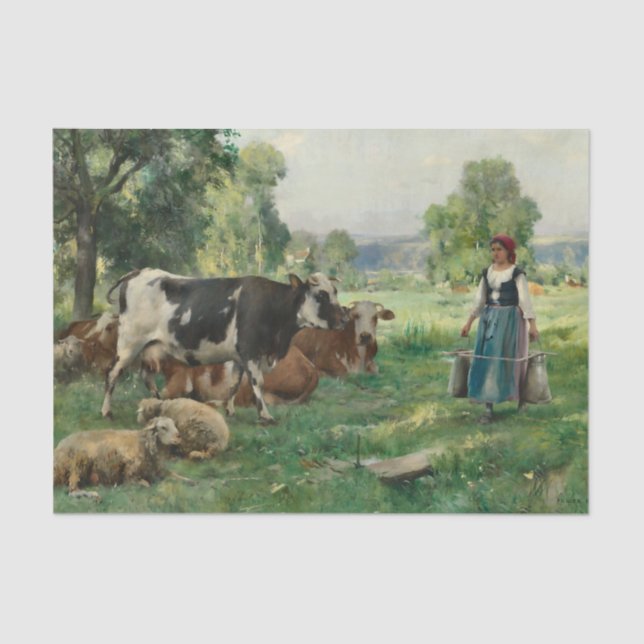 In a Pasture by Julien Dupre Tissue Paper (Front)