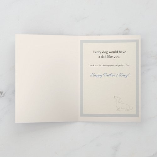 In a Perfect World Dog Father's Day Dachshund Card