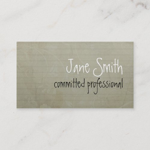 In a piece of paper business card template
