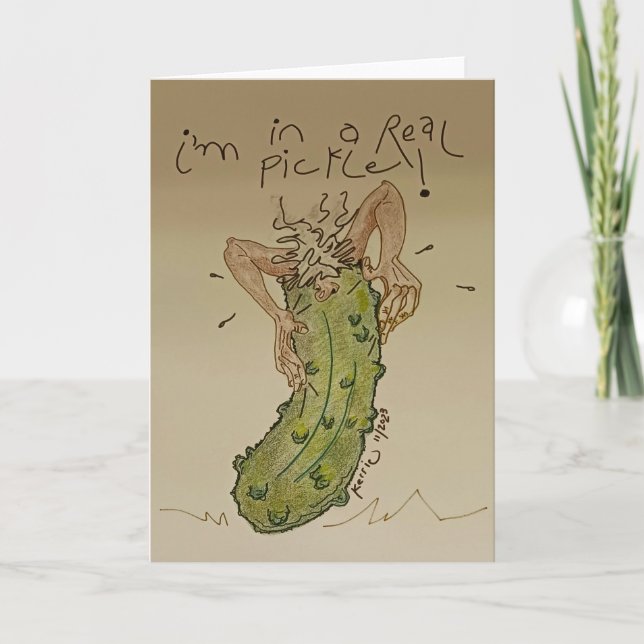 In a Real Pickle Letterpress Thank You Card (Front)