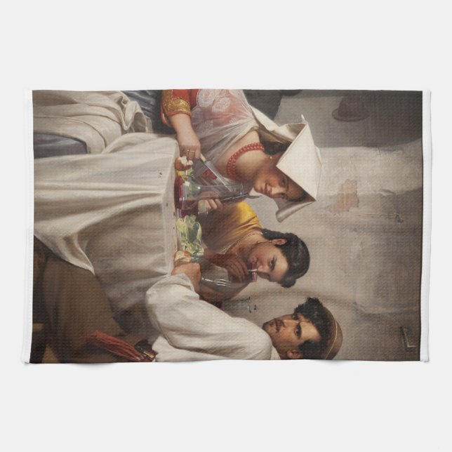 "In a Roman Osteria" 1886 Carl Heinrich Bloch Kitchen Towel (Horizontal)