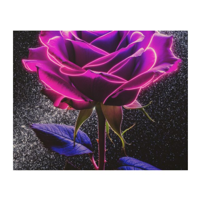 In a vividly illuminated close-up wood wall art (Front)