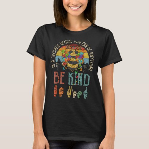 In A World Be Kind Cute Bumble Bee Umbrella Autism T_Shirt