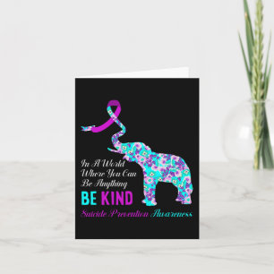 In A World Be Kind Support Suicide Prevention Awar Card