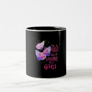 In A World Full Of Grandmas Be A Gigi Butterfly Two-Tone Coffee Mug