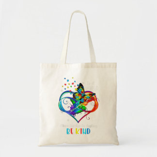 in a world where you can be anything be kind autis tote bag