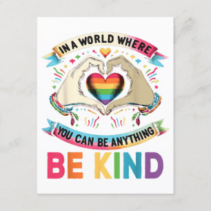 In A World Where You Can Be Anything Be Kind Gay P Enclosure Card