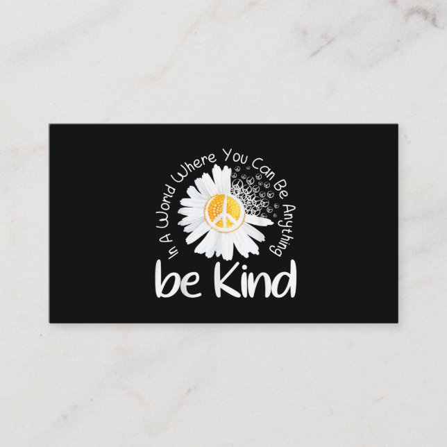 In a world where you can be anything be kind peace business card (Front)