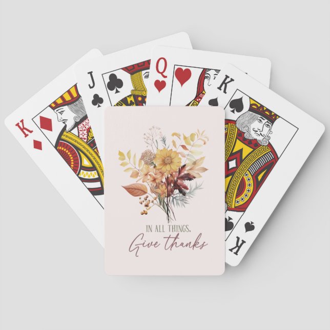 In All Things Give Thanks Autumn Poker Cards (Back)