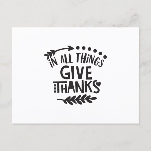 In All Things Give Thanks Postcard