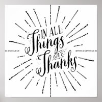 In All Things Give Thanks | Thanksgiving Poster