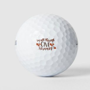 In All Things Give Thanks Thanksgiving Pumpkin Golf Balls