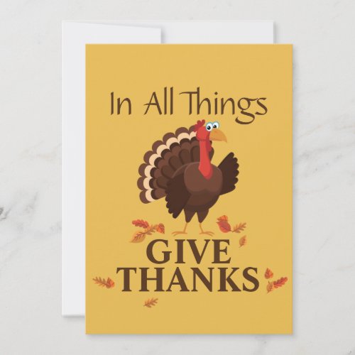 In All Things Give Thanks Turkey Thanksgiving