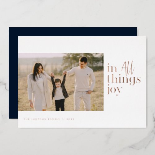 In All Things Joy Photo Foil Holiday Card