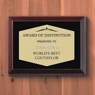 In Appreciation! Greatest Counselor Award Plaque