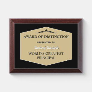 In Appreciation! Greatest Principal Award Plaque