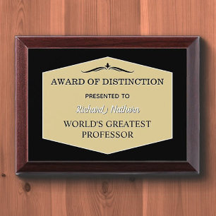 In Appreciation! Greatest Professor Award Plaque